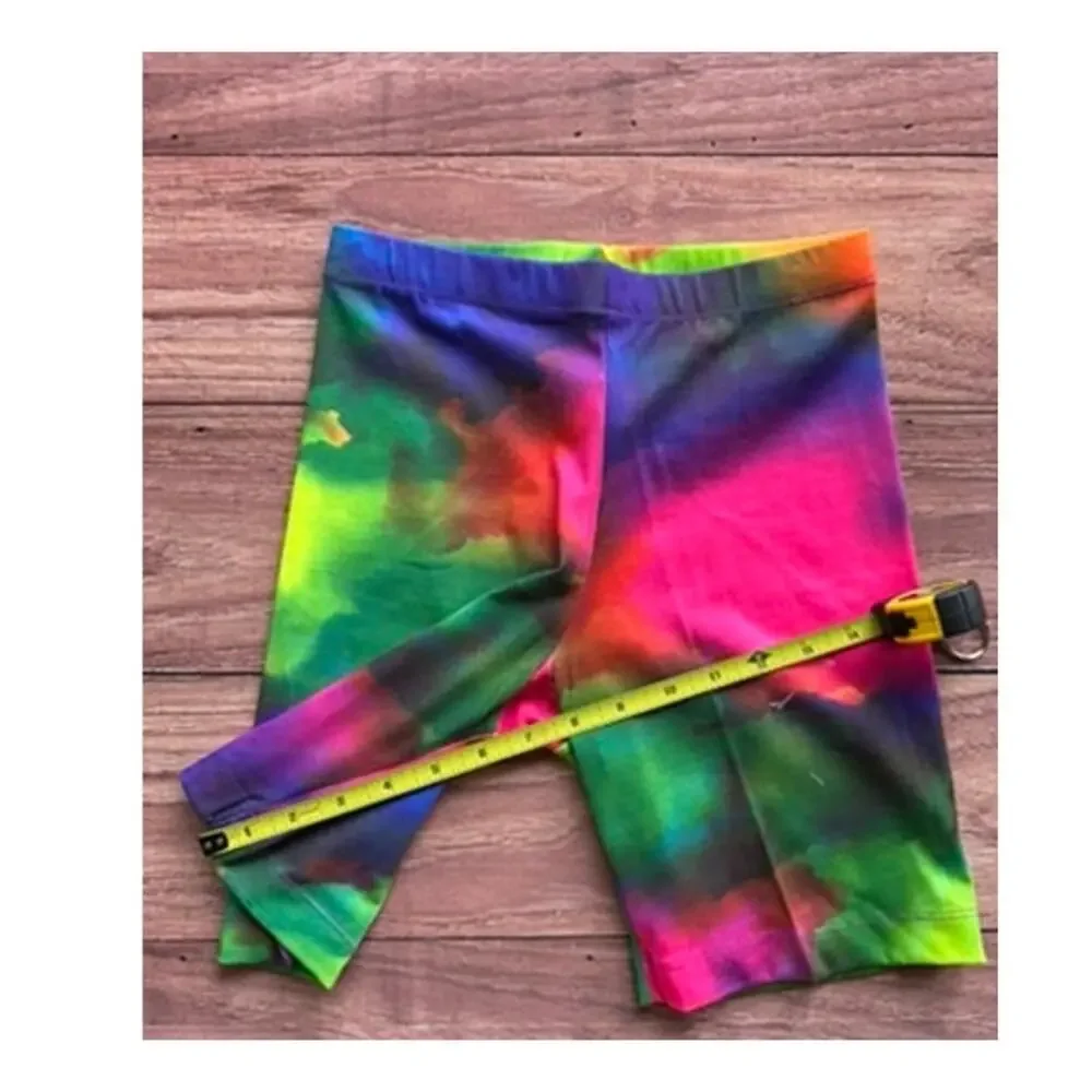 Vintage 80s 90s Goobeez Neon Splash Bike Shorts Cotton Spandex Medium